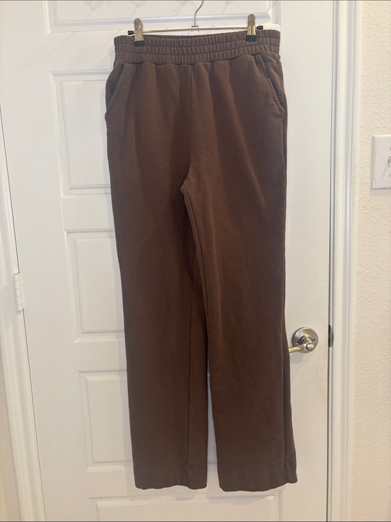 nuuds Pants - NUUDS Size S Chocolate Brown 100% Cotton Straight Leg Sweatpants